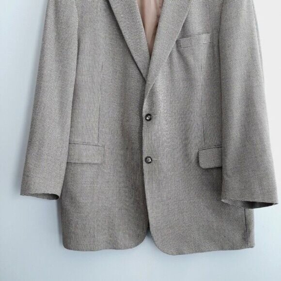 JOS. A. BANK 100% Wool Blazer Jacket Fine Houndstooth Pattern Men's Sz 48 L - Picture 4 of 10